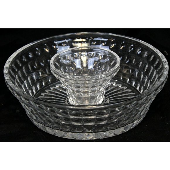 Fifth Avenue Crystal Annabelle 11" Chip & 5" Dip Set Clear Bowl Nesting New - Picture 1 of 12